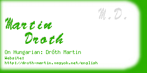 martin droth business card